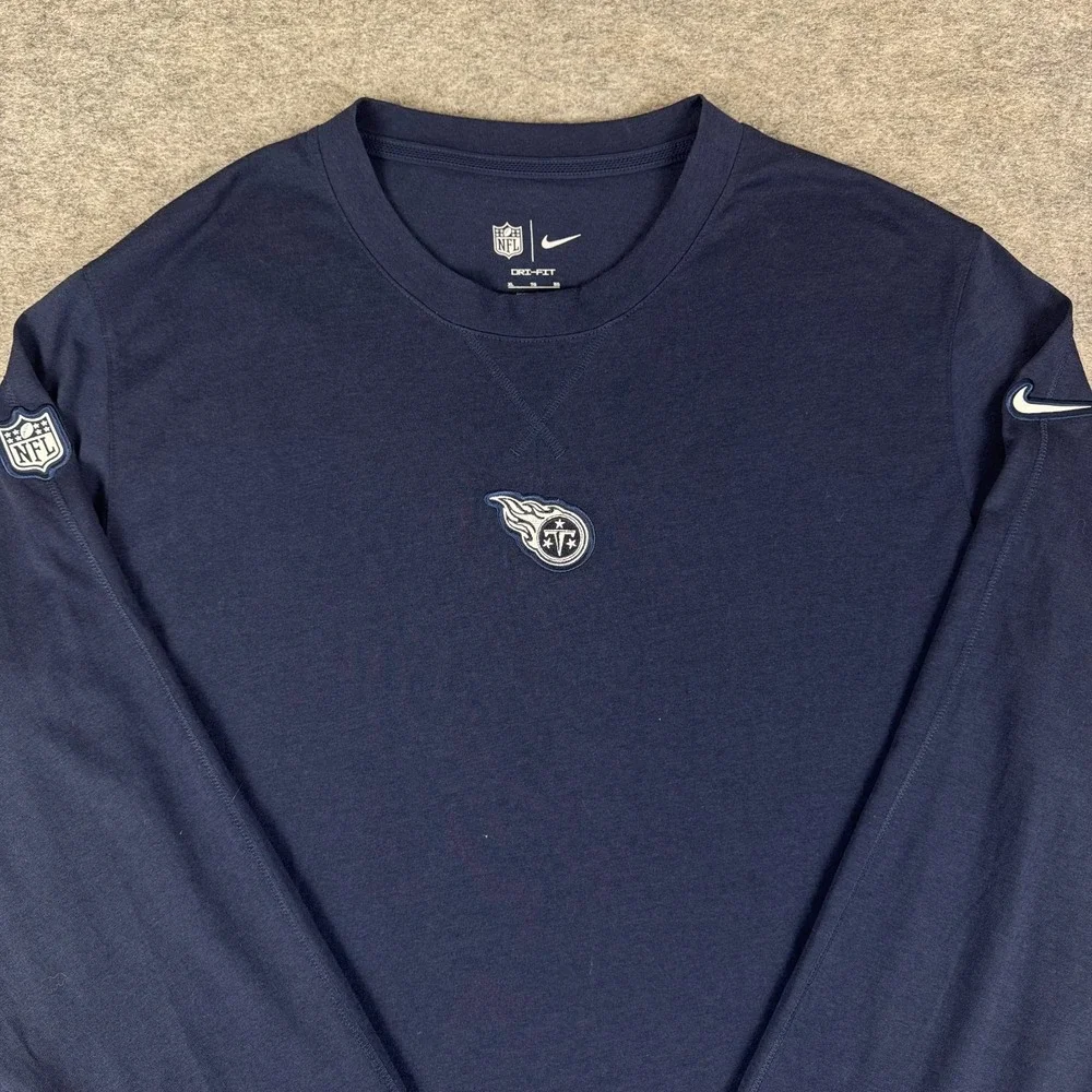Nike Dri Fit Tennessee Titans T-Shirt Long Sleeve Blue Mens XL *